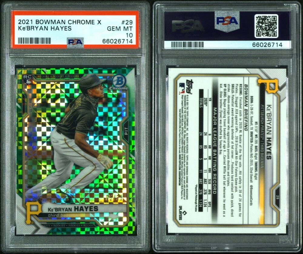 2021 BOWMAN CHROME X REFRACTOR KE'BRYAN HAYES ROOKIE # /31 💎SSP